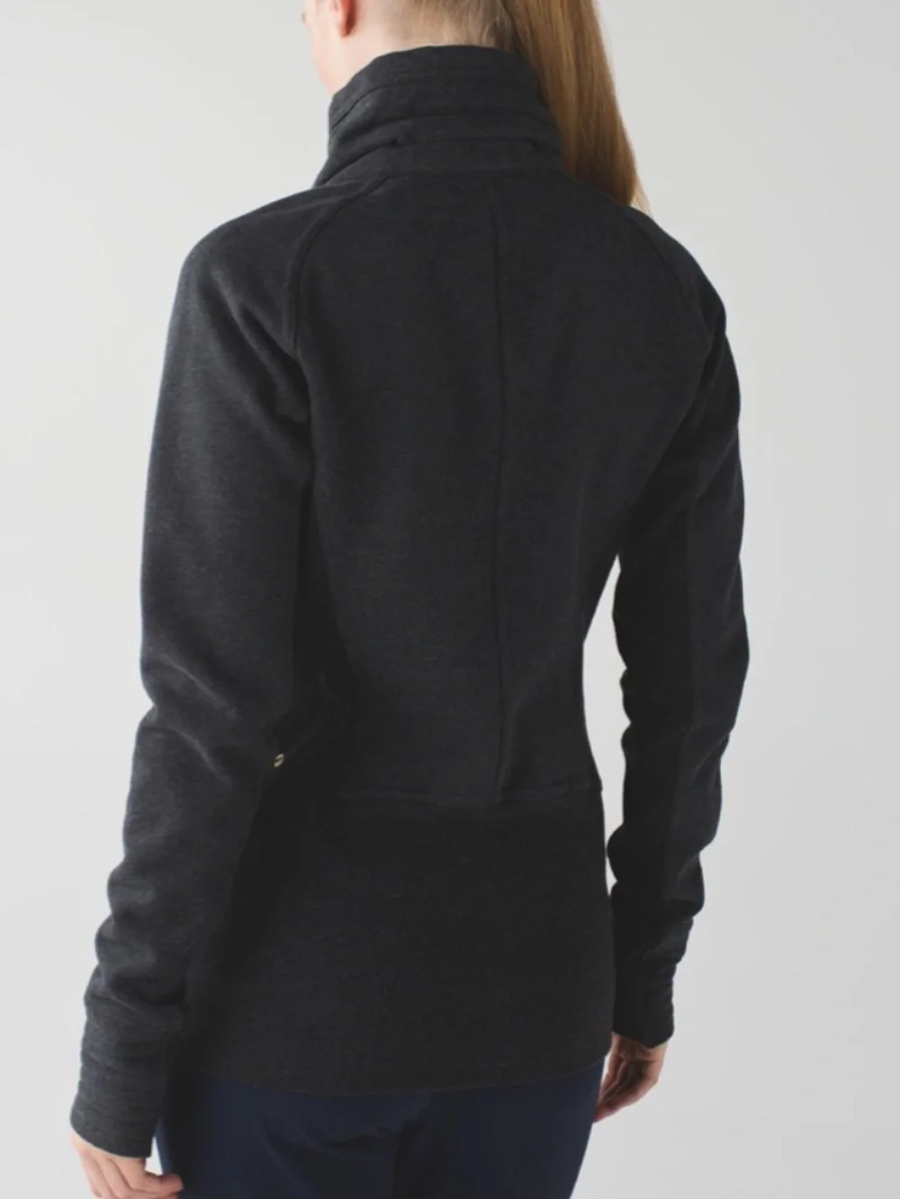 LULULEMON RADIANT II JACKET  FULL ZIP FUNNEL NECK HEATHERED BLACK